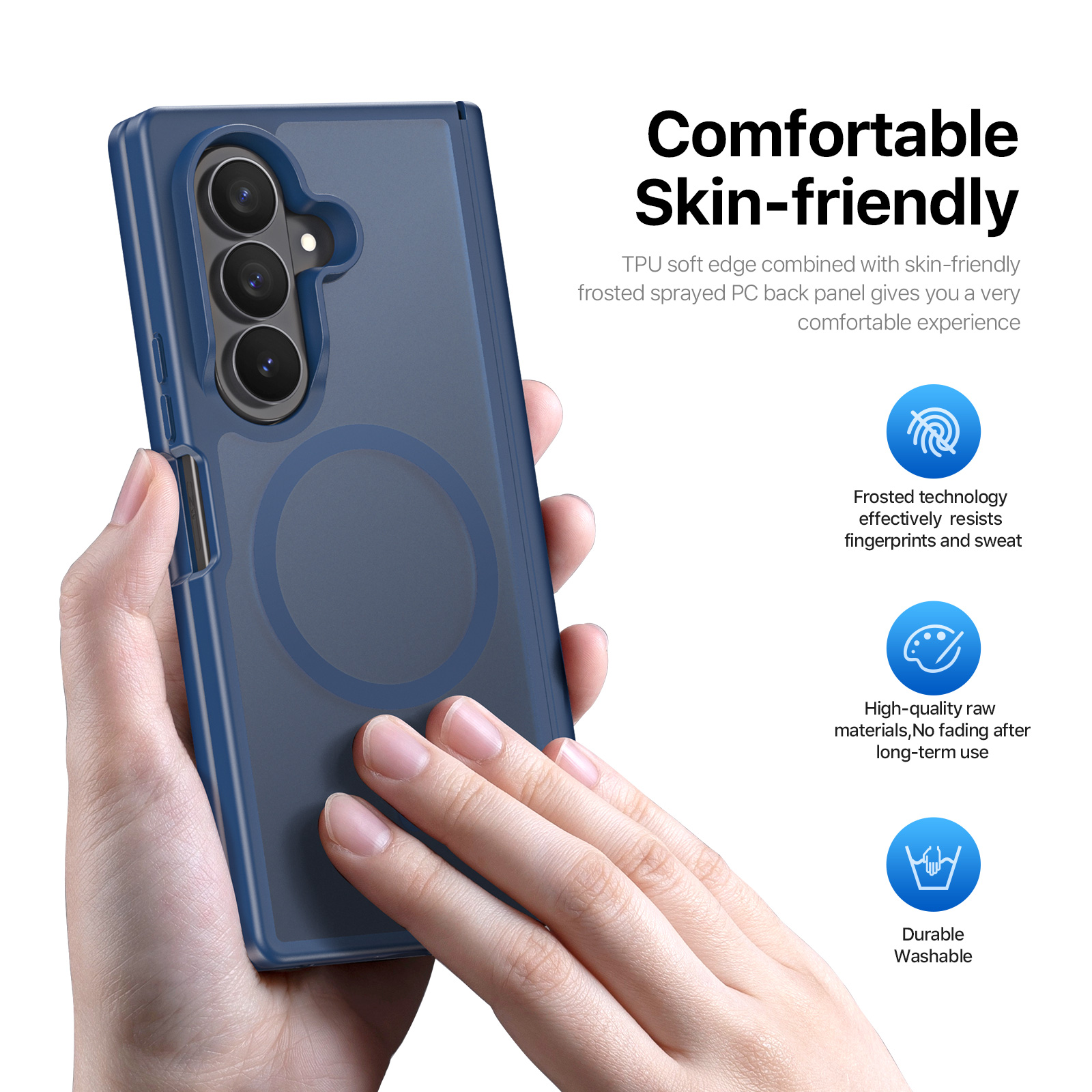 Samsung Galaxy Z Fold 8 Ultra/Z Fold 7 - DUX DUCIS Yind Series Magnetic Dark Blue — estuche (foto 2 de 7)