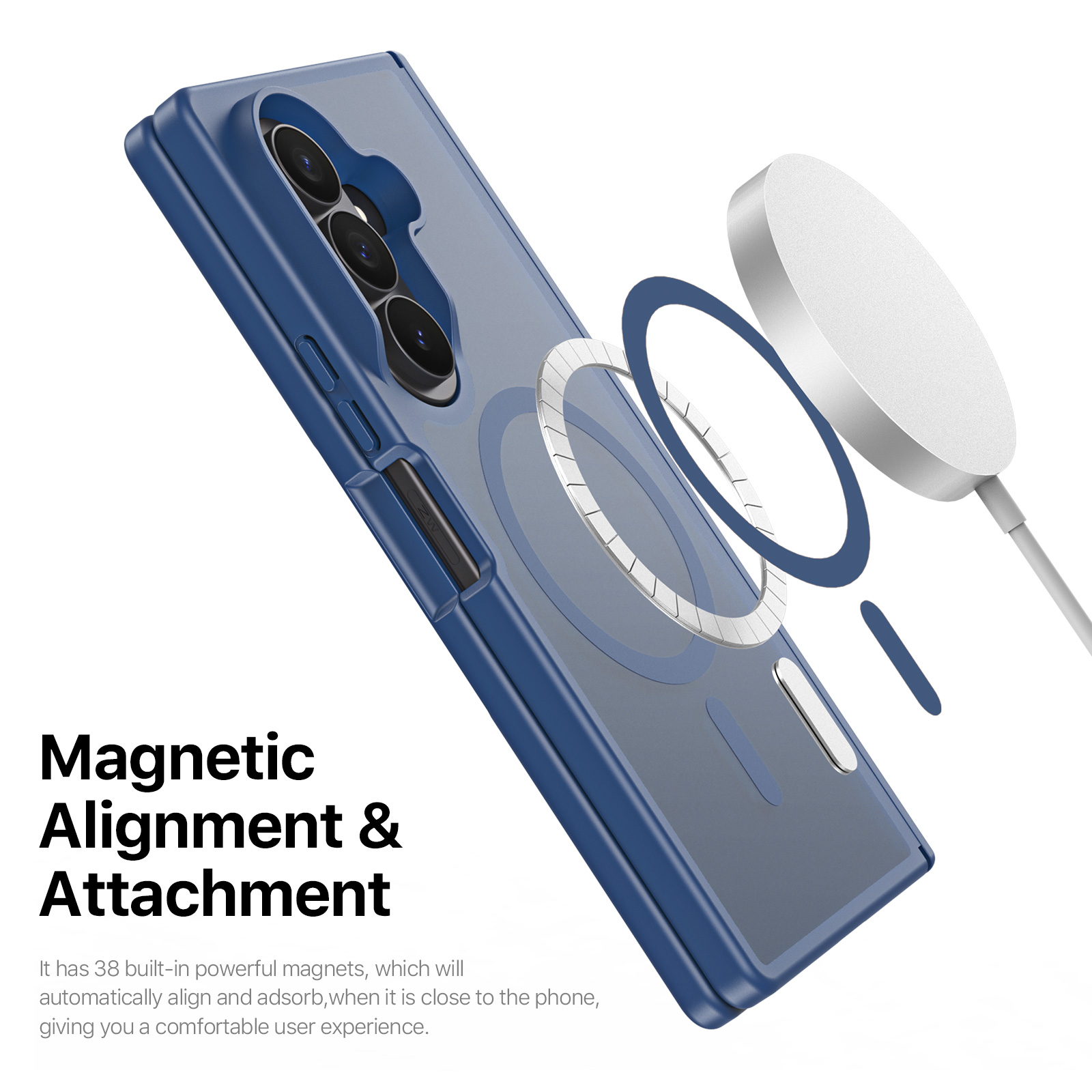 Samsung Galaxy Z Fold 8 Ultra/Z Fold 7 - DUX DUCIS Yind Series Magnetic Dark Blue — estuche (foto 4 de 7)