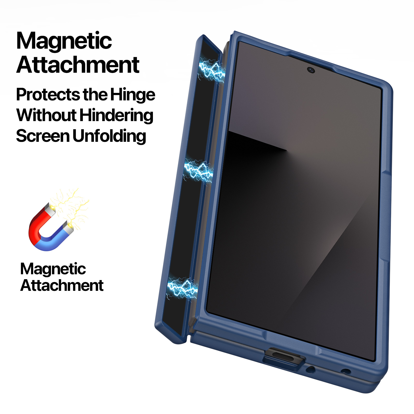 Samsung Galaxy Z Fold 8 Ultra/Z Fold 7 - DUX DUCIS Yind Series Magnetic Dark Blue — estuche (foto 5 de 7)