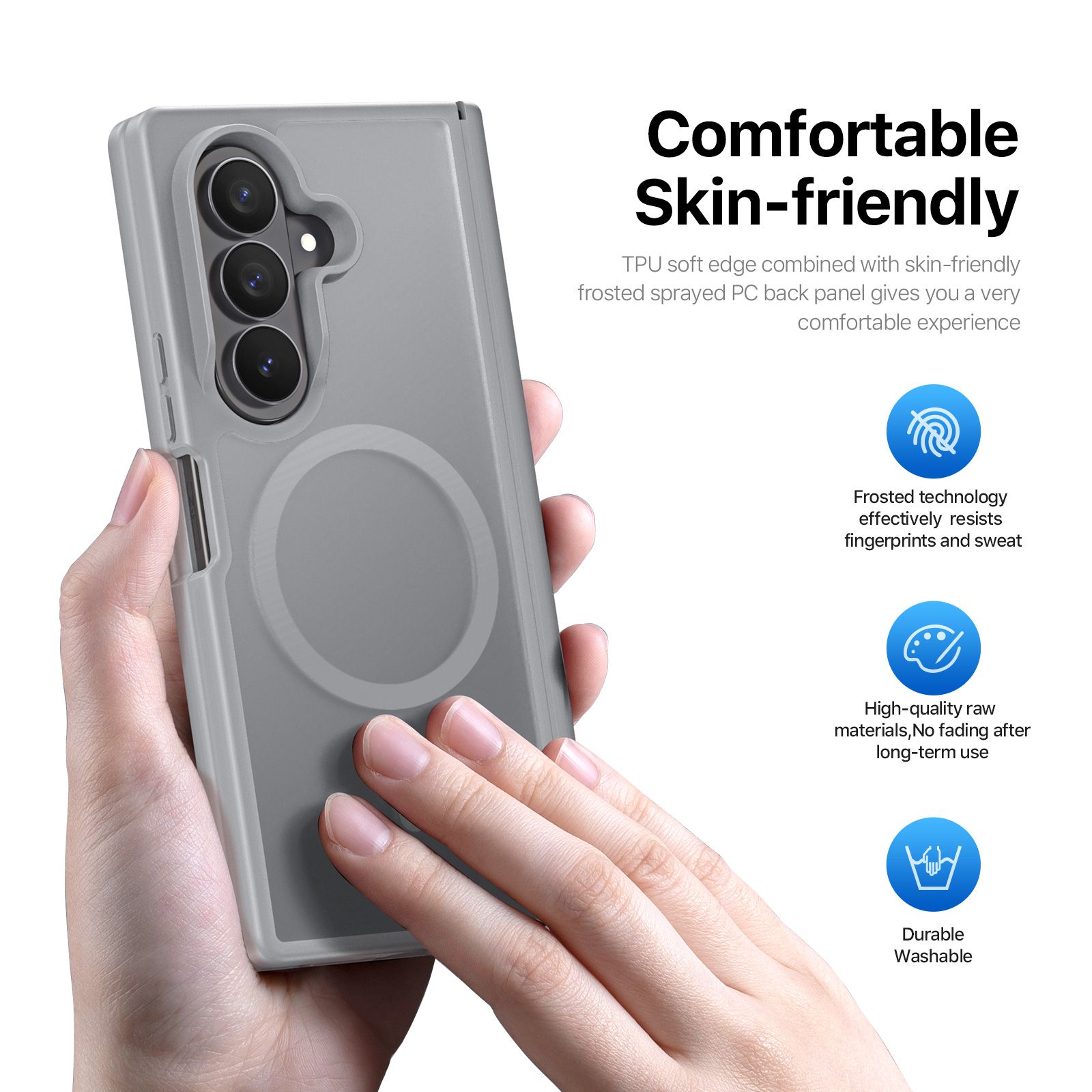 Samsung Galaxy Z Fold 8 Ultra/Z Fold 7 - DUX DUCIS Yind Series Magnetic Grey — estuche (foto 2 de 7)