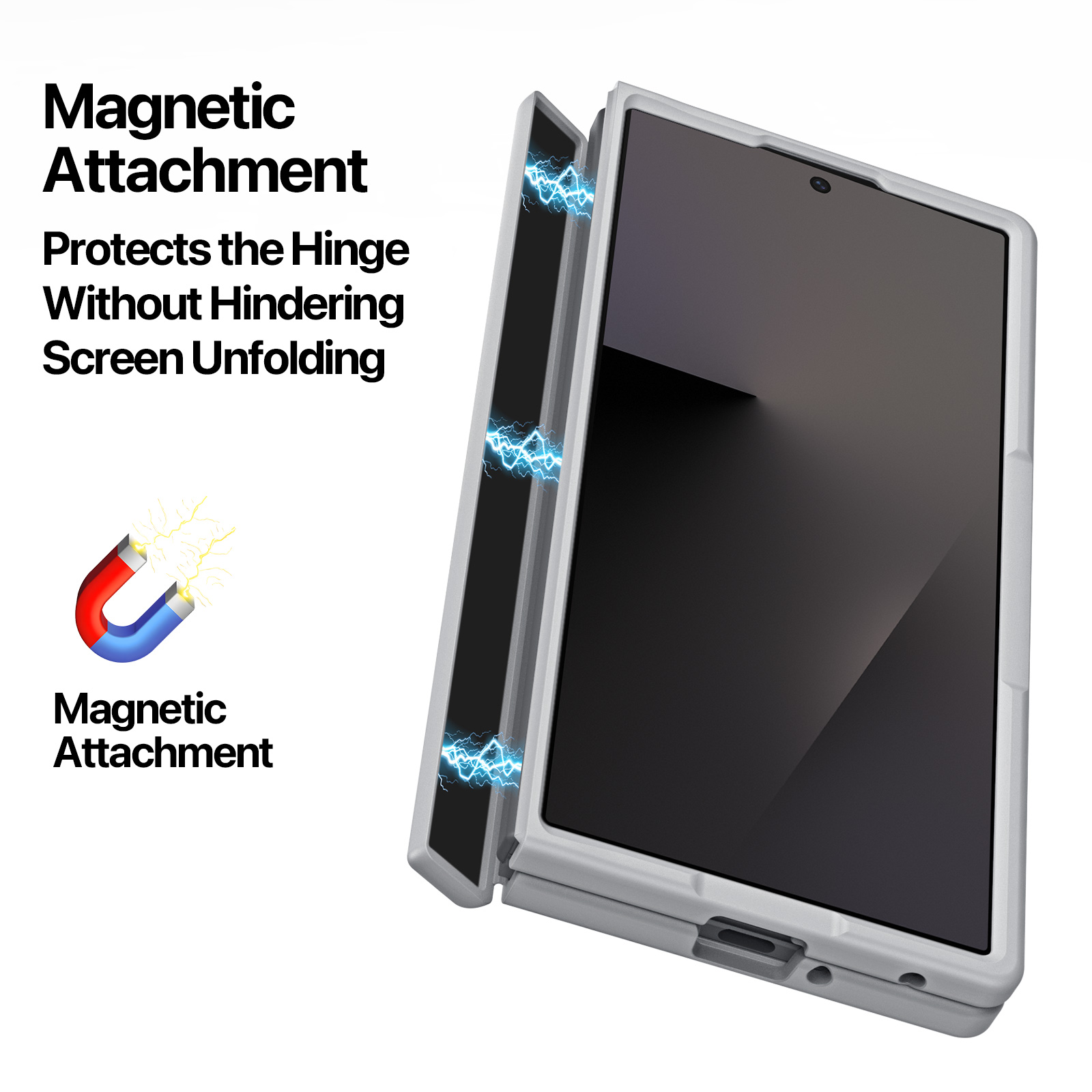 Samsung Galaxy Z Fold 8 Ultra/Z Fold 7 - DUX DUCIS Yind Series Magnetic Grey — estuche (foto 5 de 7)