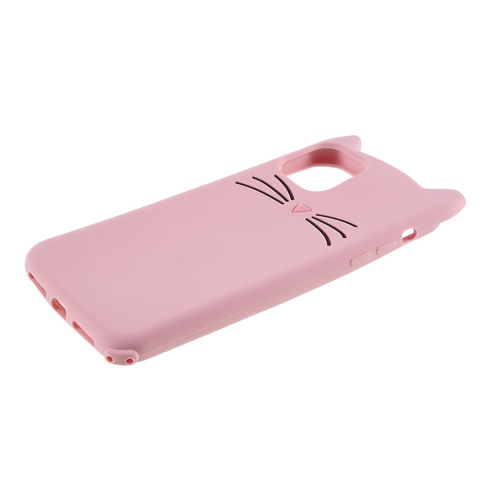 iPhone 11 - 3D Silicone Mustache Cat Pink — estuche (foto 4 de 5)