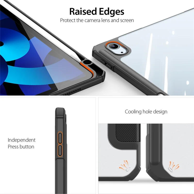 iPad Air 10.9 2020 - DUX DUCIS Toby Series Black — estuche (foto 4 de 6)