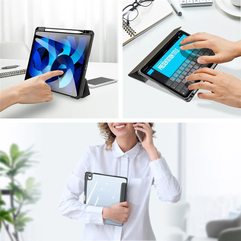 iPad Air 10.9 2020 - DUX DUCIS Toby Series Black — estuche (foto 6 de 6)