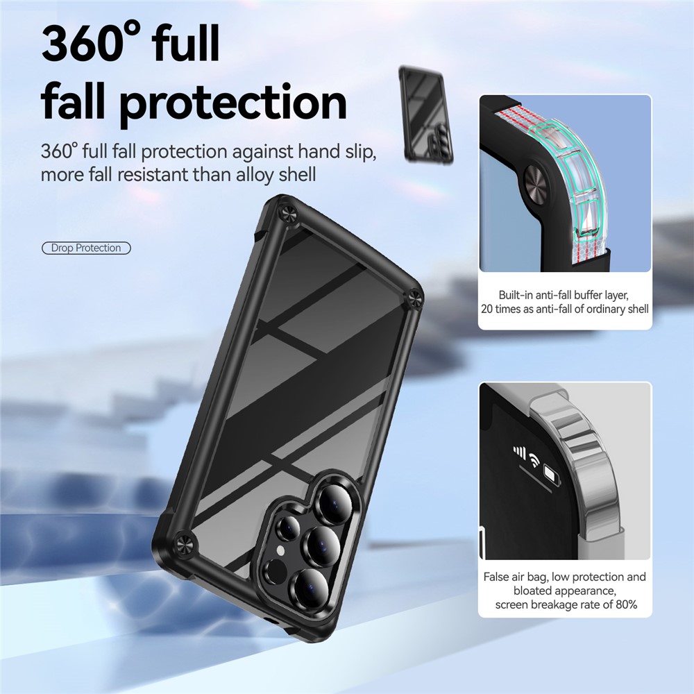 Samsung Galaxy S25 Ultra - Shockproof Clear Black — estuche (foto 5 de 6)