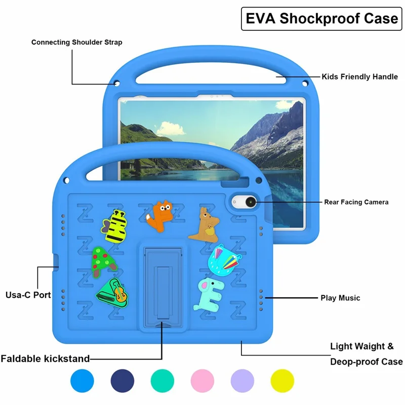 iPad 10.9 2022 - EVA Shockproof Cartoon Baby Blue — estuche (foto 6 de 6)