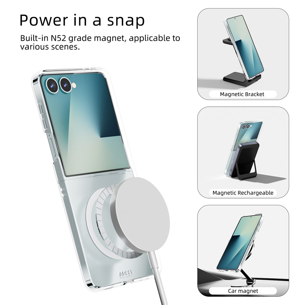 Samsung Galaxy Z Flip 7 - ABEEL Clear Case With MagSafe — estuche (foto 2 de 6)