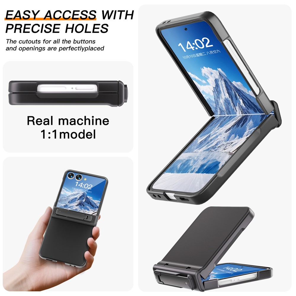 Samsung Galaxy Z Flip 7 - Kickstand Case Built-In Black — estuche (foto 6 de 6)