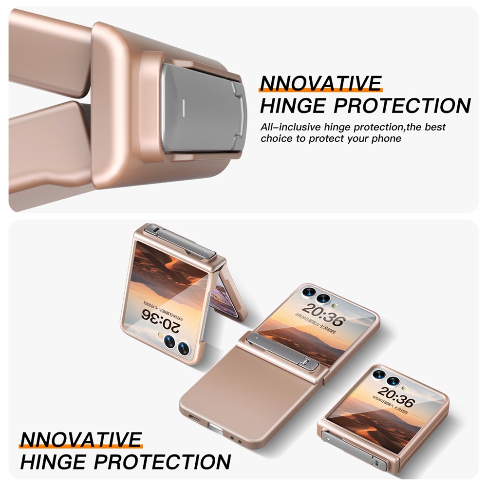 Samsung Galaxy Z Flip 7 - Kickstand Case Built-In Rose Gold — estuche (foto 2 de 6)