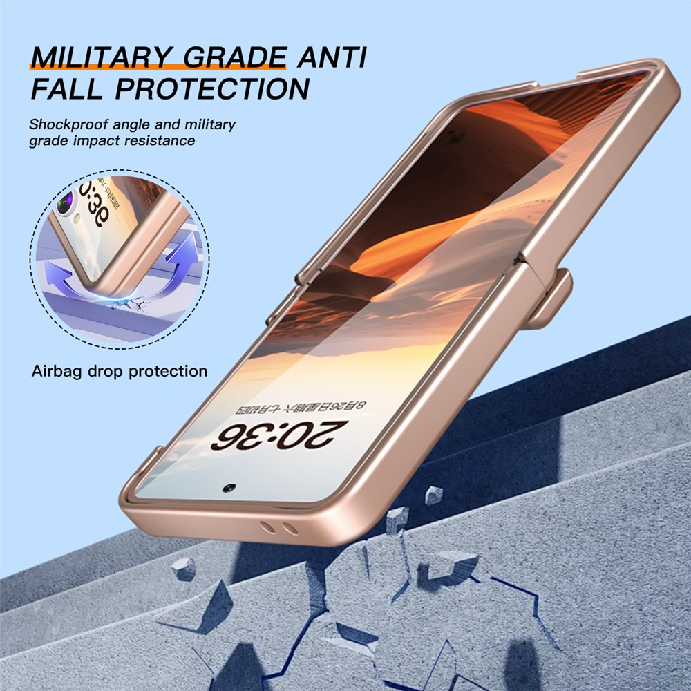Samsung Galaxy Z Flip 7 - Kickstand Case Built-In Rose Gold — estuche (foto 4 de 6)