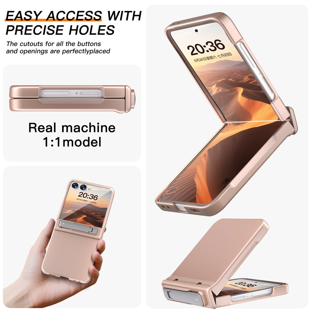 Samsung Galaxy Z Flip 7 - Kickstand Case Built-In Rose Gold — estuche (foto 6 de 6)