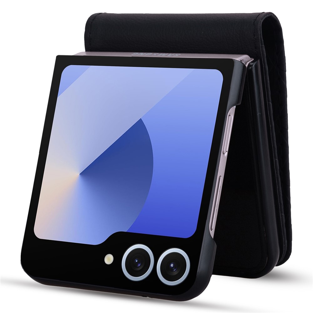 Samsung Galaxy Z Flip 7 - Leather Wallet Black — estuche (foto 3 de 6)