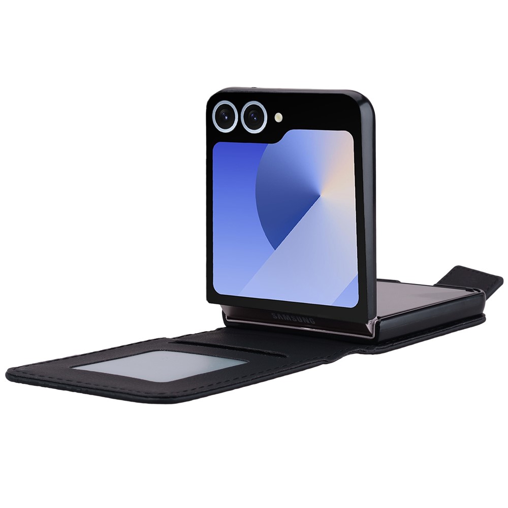 Samsung Galaxy Z Flip 7 - Leather Wallet Black — estuche (foto 5 de 6)