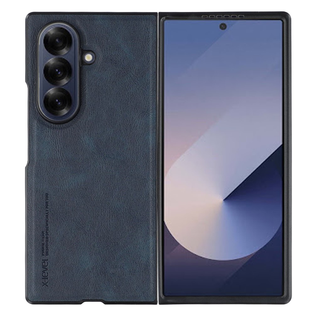Samsung Galaxy Z Fold 7 - X-LEVEL Series Bojue 3 Leather Blue — estuche
