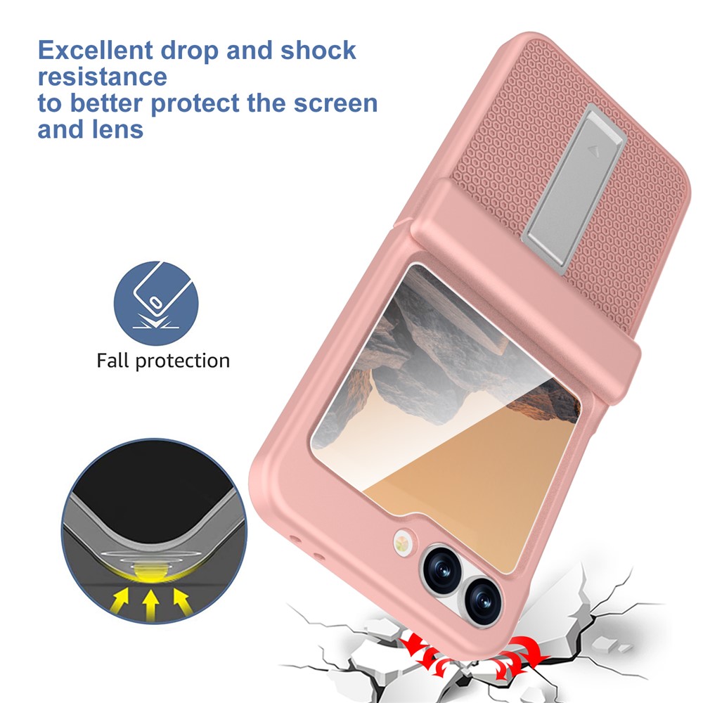 Samsung Galaxy Z Flip 7 FE - GW182 Kickstand Case Pink — estuche (foto 4 de 6)