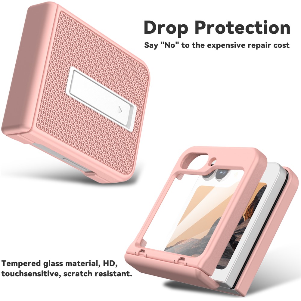 Samsung Galaxy Z Flip 7 FE - GW182 Kickstand Case Pink — estuche (foto 5 de 6)