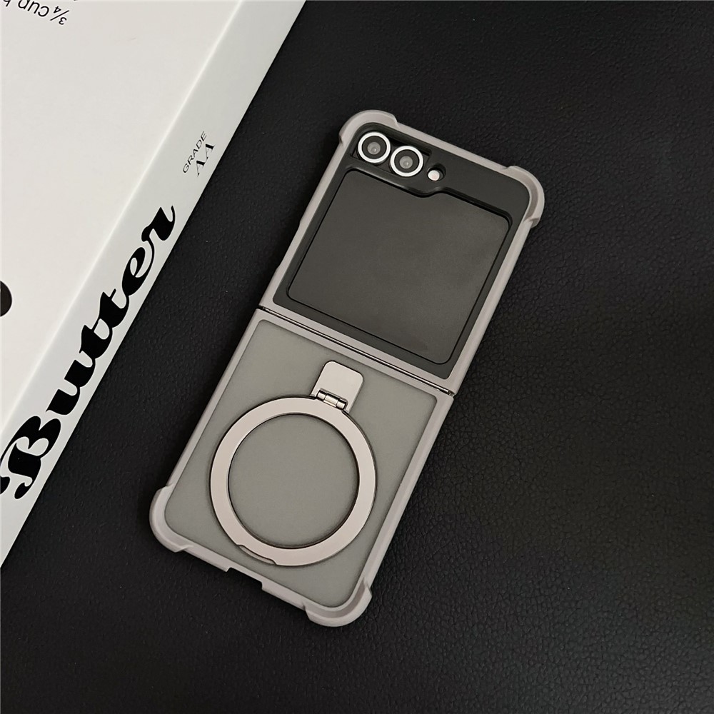 Samsung Galaxy Z Flip 7 FE - Shockproof Matte Kickstand Case Grey — estuche (foto 2 de 6)