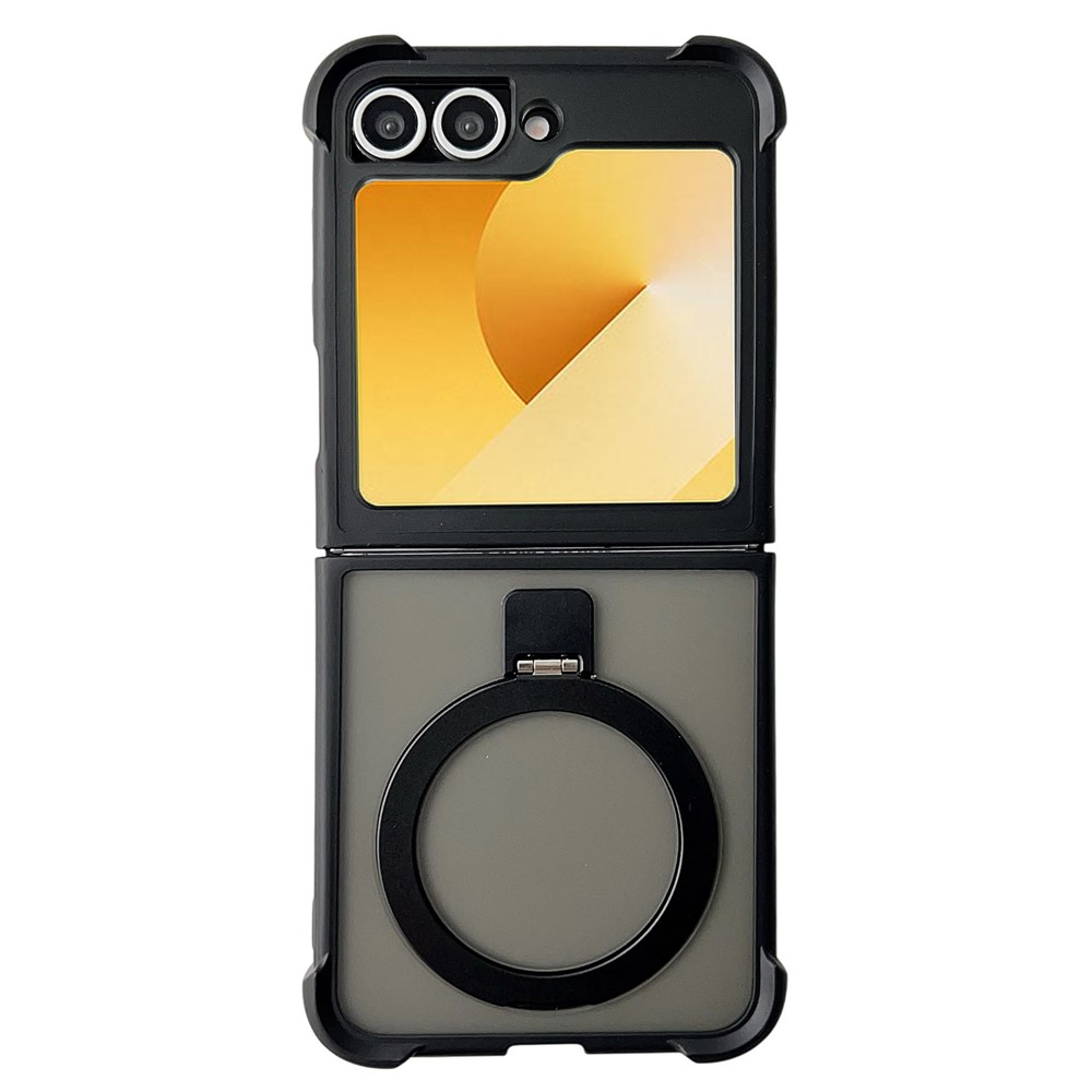 Samsung Galaxy Z Flip 7 FE - Shockproof Matte Kickstand Case Black — estuche