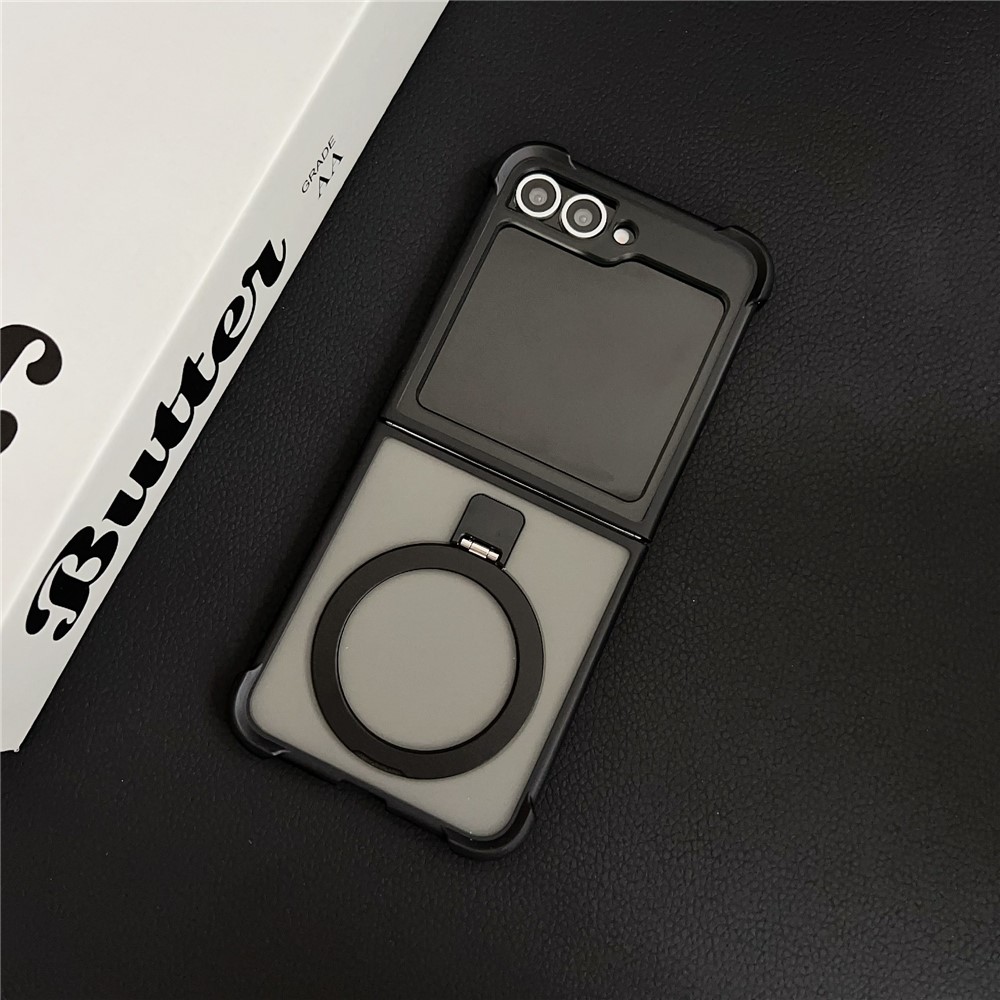 Samsung Galaxy Z Flip 7 FE - Shockproof Matte Kickstand Case Black — estuche (foto 2 de 6)