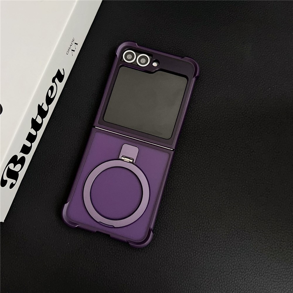 Samsung Galaxy Z Flip 7 FE - Shockproof Matte Kickstand Case Purple — estuche (foto 2 de 6)