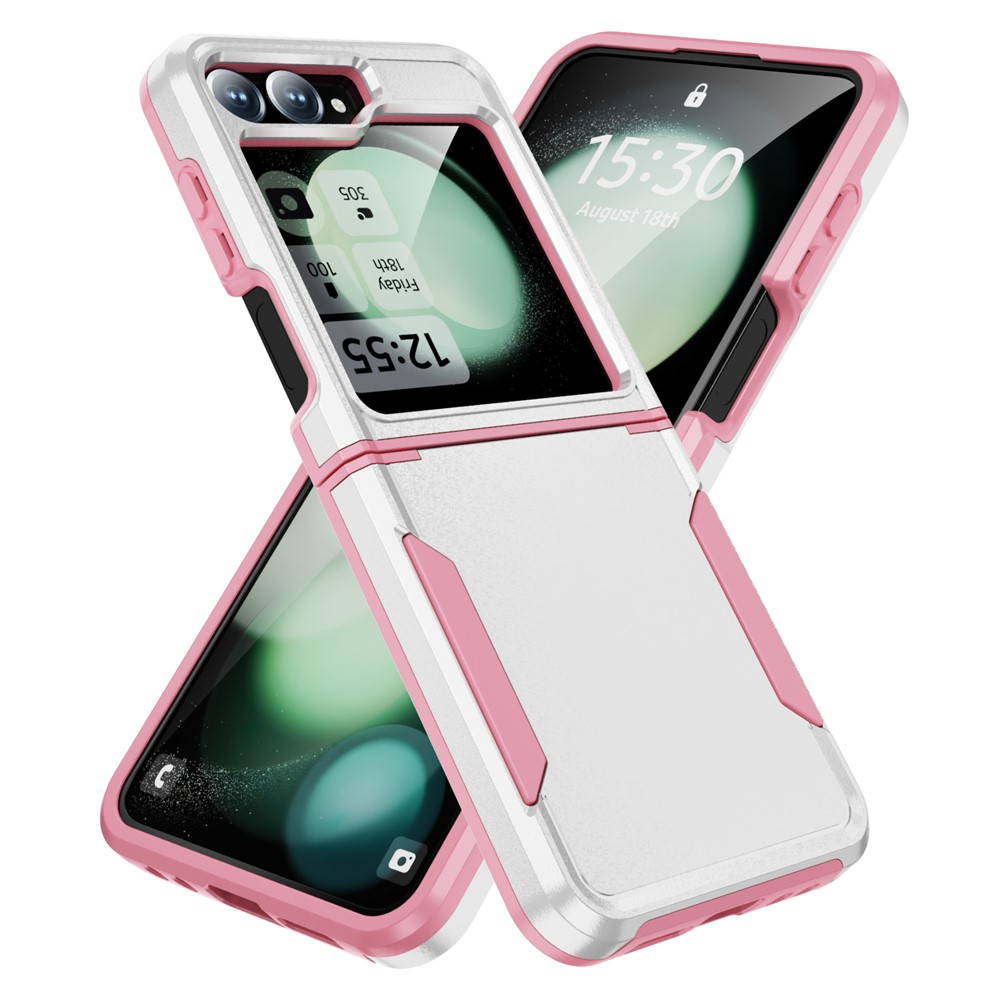 Samsung Galaxy Z Flip 7 FE - Drop Protective Military Withe/Pink — estuche