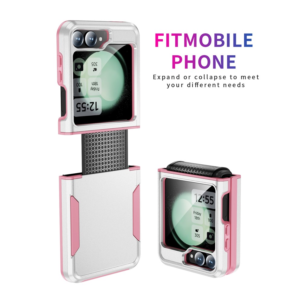 Samsung Galaxy Z Flip 7 FE - Drop Protective Military Withe/Pink — estuche (foto 2 de 6)
