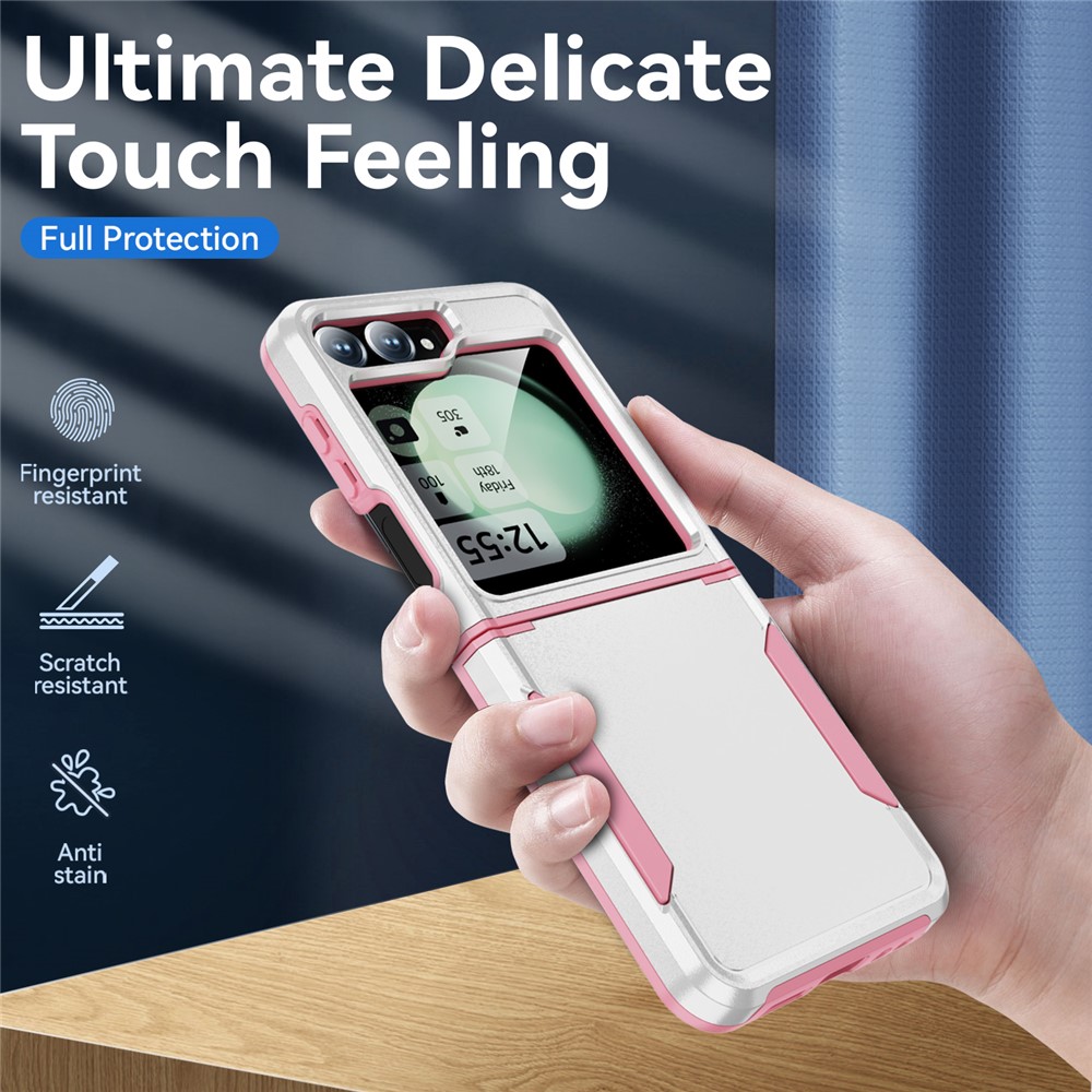 Samsung Galaxy Z Flip 7 FE - Drop Protective Military Withe/Pink — estuche (foto 4 de 6)