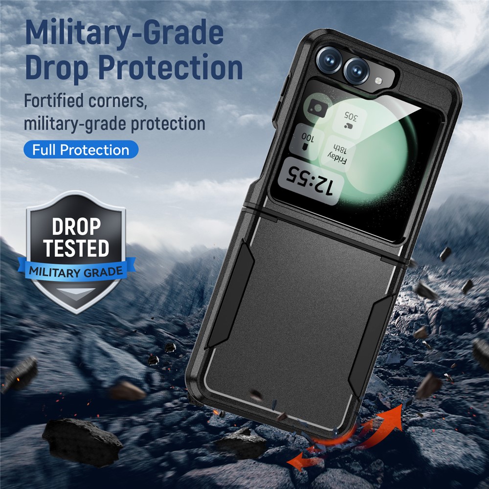 Samsung Galaxy Z Flip 7 FE - Drop Protective Military Black — estuche (foto 5 de 6)