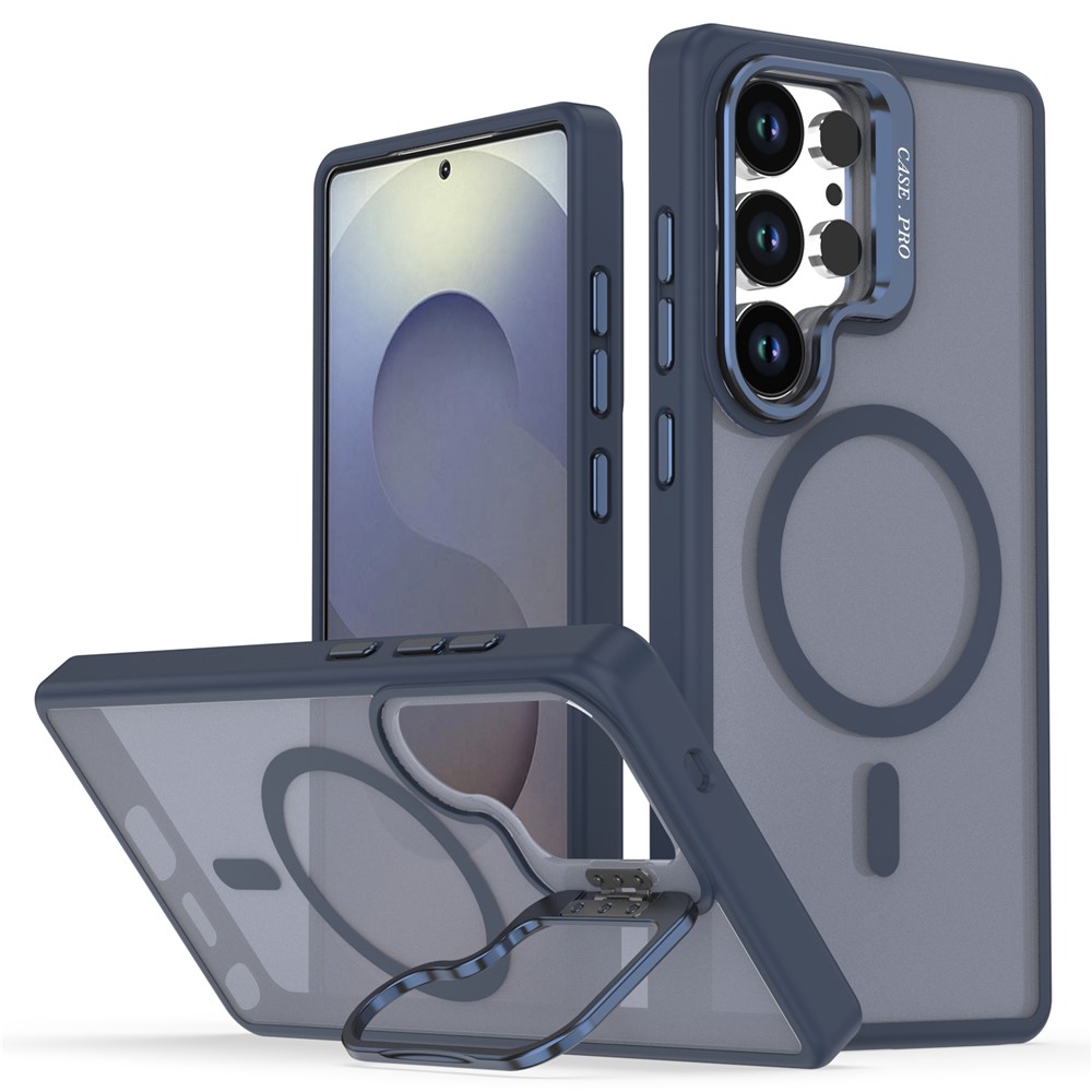 Samsung Galaxy S25 Ultra - Foldable Kickstand Matte TPU Blue — estuche