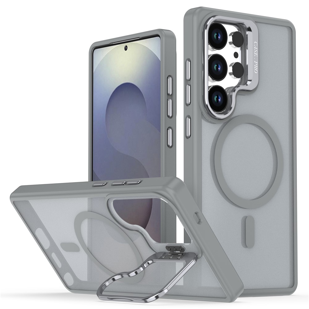 Samsung Galaxy S25 Ultra - Foldable Kickstand Matte TPU Grey — estuche
