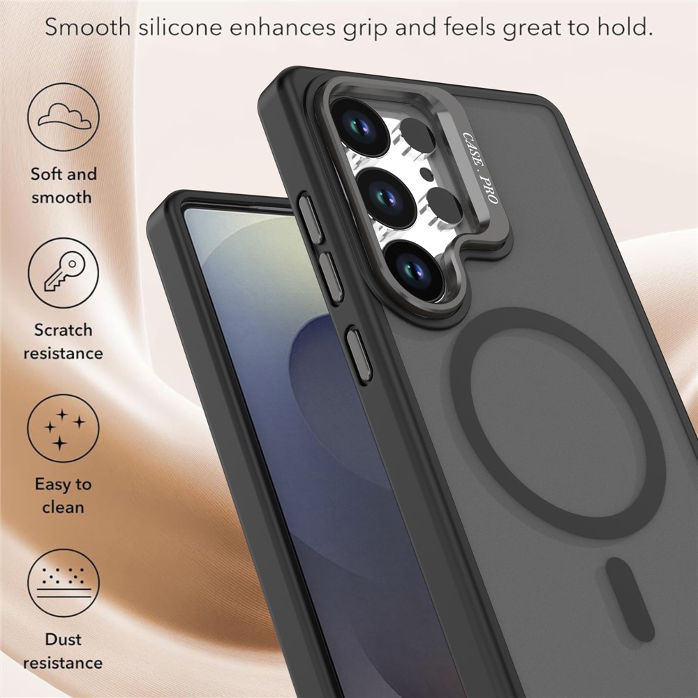 Samsung Galaxy S25 Ultra - Foldable Kickstand Matte TPU Black — estuche (foto 4 de 6)