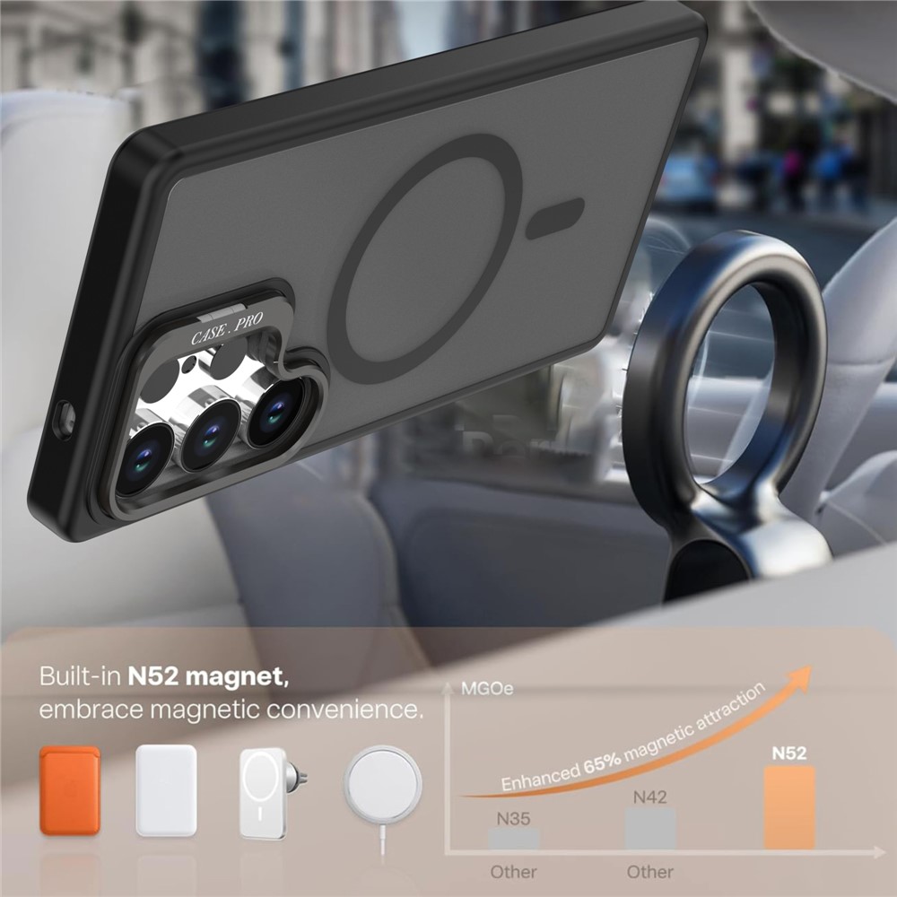 Samsung Galaxy S25 Ultra - Foldable Kickstand Matte TPU Black — estuche (foto 5 de 6)