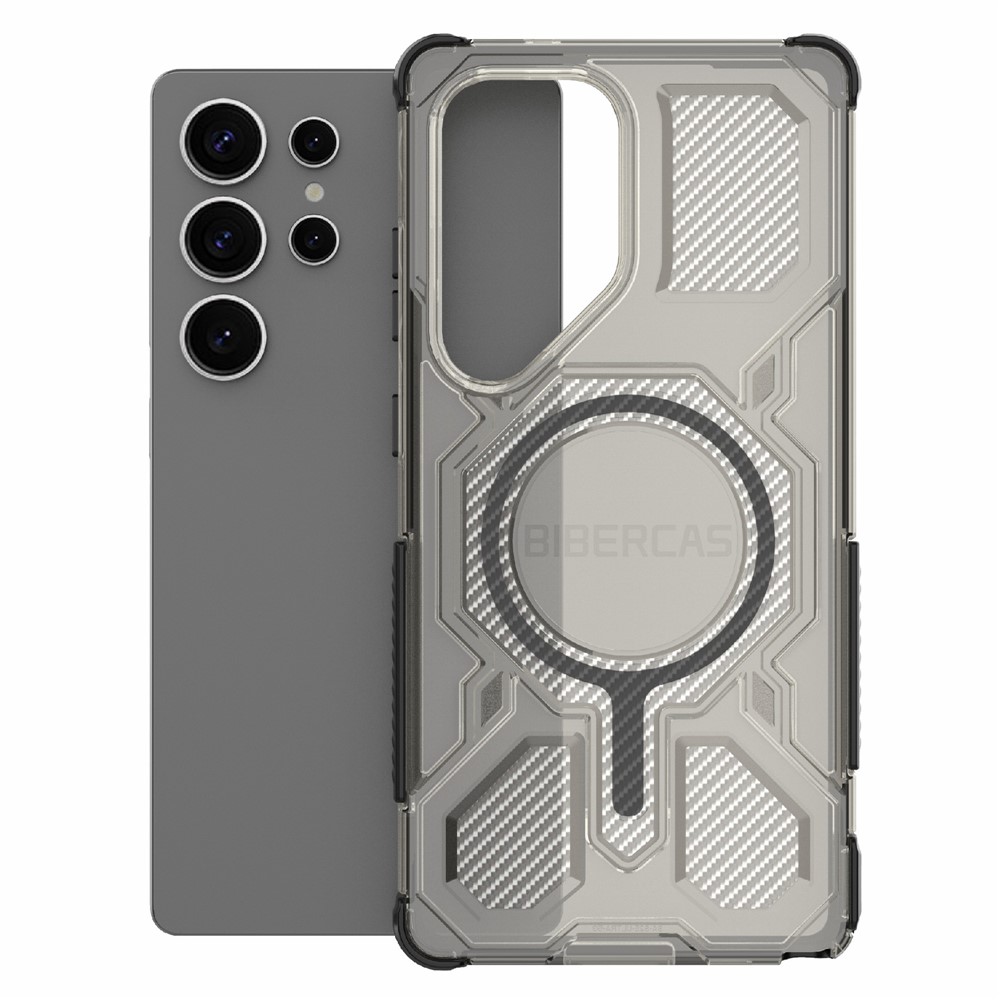 Samsung Galaxy S25 Ultra - BIBERCAS Transparent Series Cover Black — estuche (foto 2 de 6)