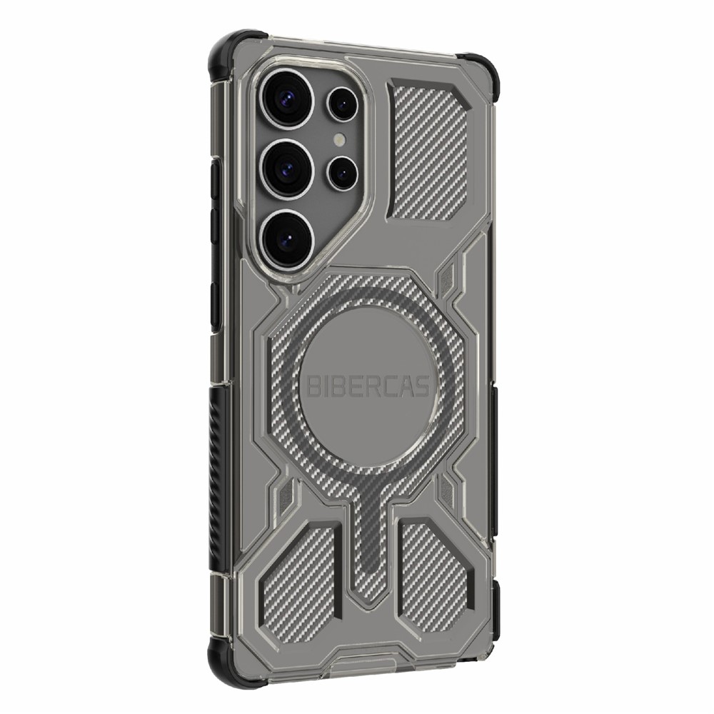 Samsung Galaxy S25 Ultra - BIBERCAS Transparent Series Cover Black — estuche (foto 3 de 6)