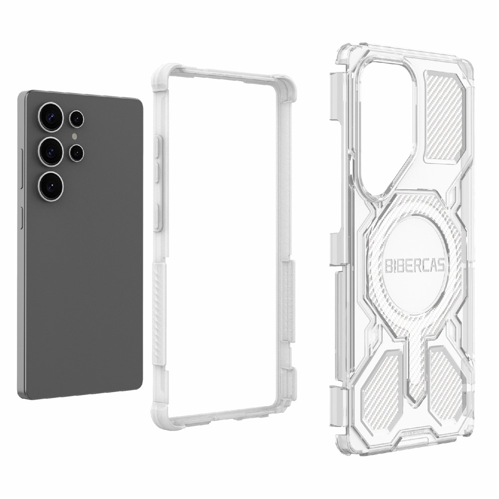 Samsung Galaxy S25 Ultra - BIBERCAS Transparent Series Cover Black — estuche (foto 5 de 6)