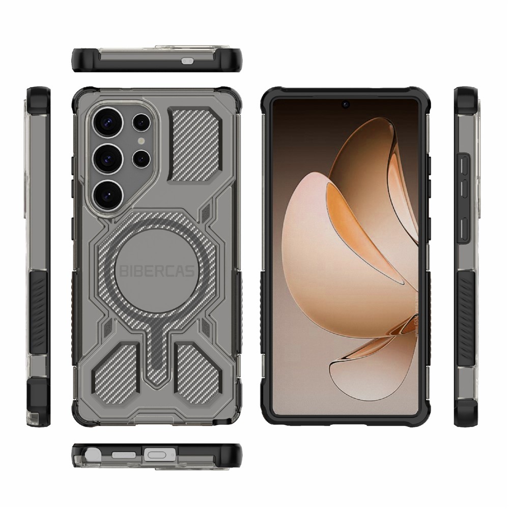 Samsung Galaxy S25 Ultra - BIBERCAS Transparent Series Cover Black — estuche (foto 6 de 6)