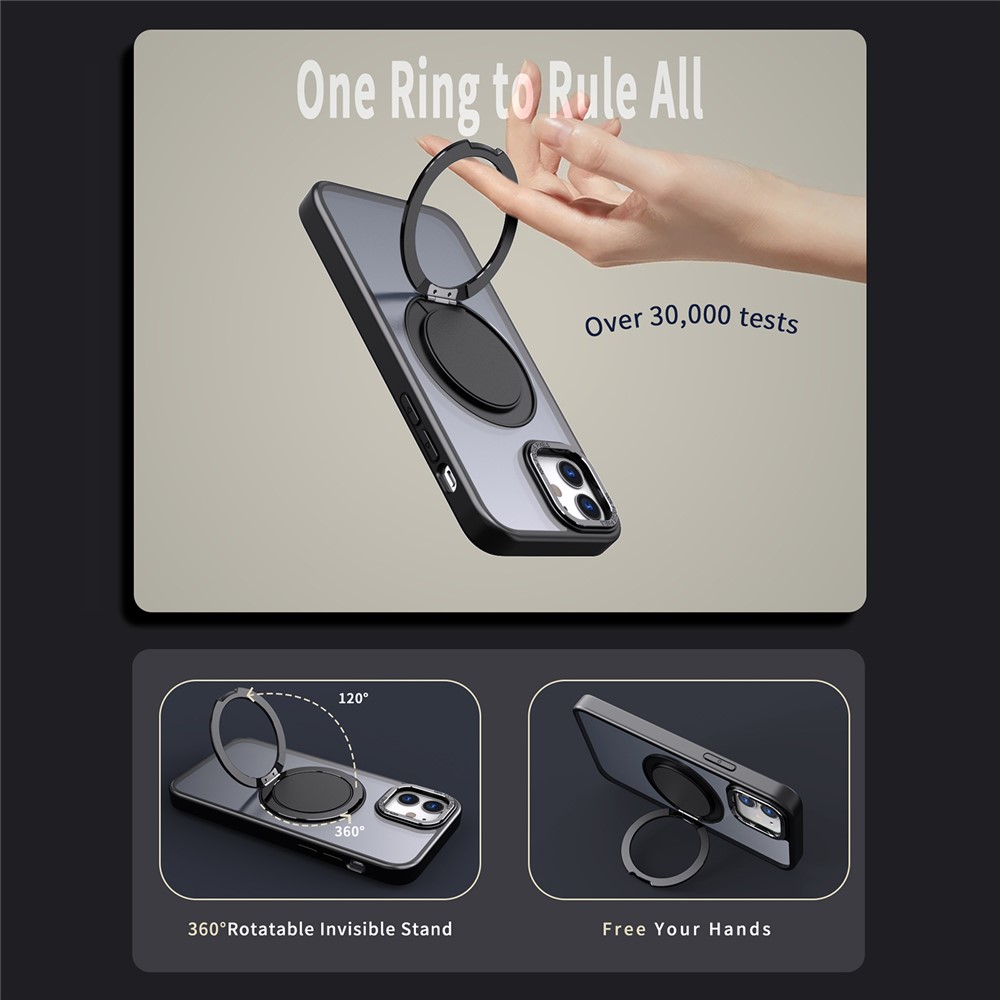 iPhone 11 - Case Ring Holder Kickstand Black — estuche (foto 4 de 6)