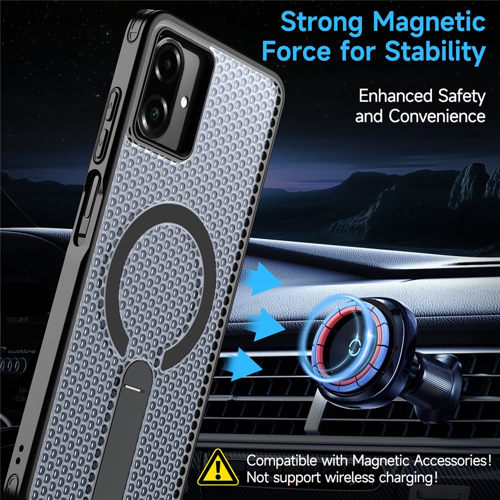Samsung Galaxy A07 - Magnetic Kickstand Grid Black — estuche (foto 2 de 6)