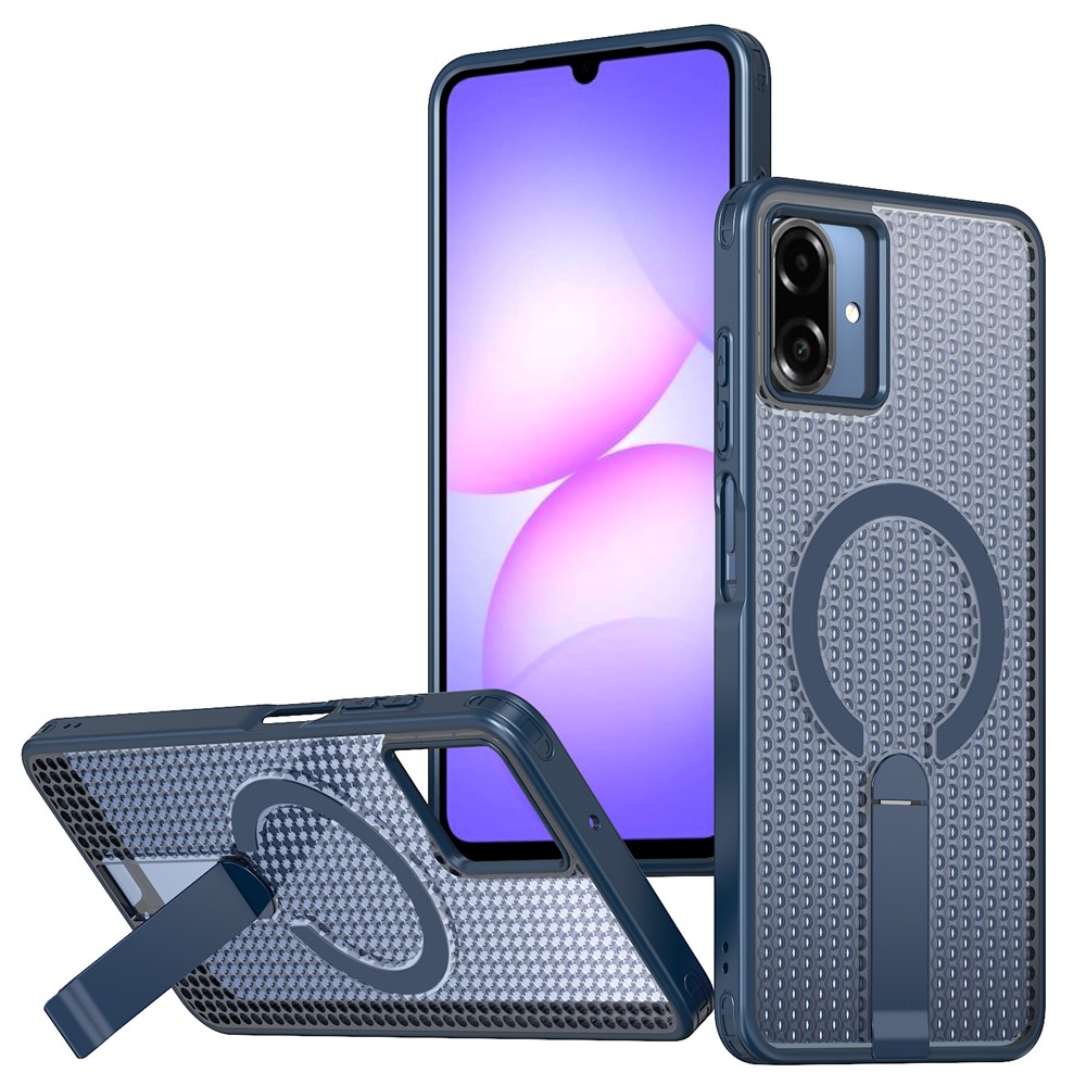 Samsung Galaxy A07 - Magnetic Kickstand Grid Blue — estuche