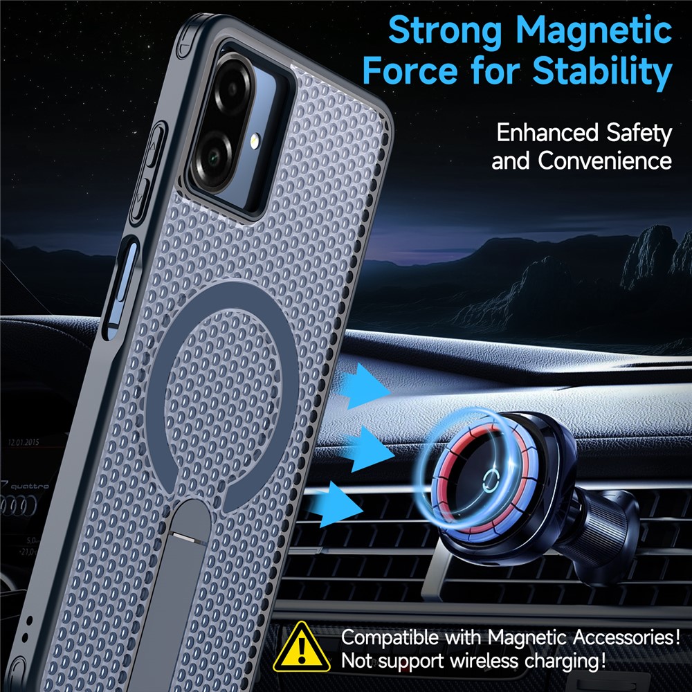 Samsung Galaxy A07 - Magnetic Kickstand Grid Blue — estuche (foto 2 de 6)