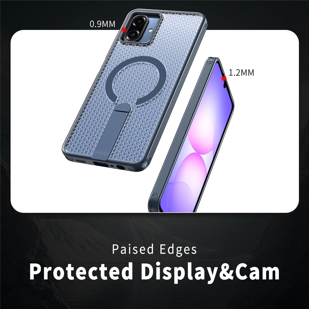 Samsung Galaxy A07 - Magnetic Kickstand Grid Blue — estuche (foto 4 de 6)