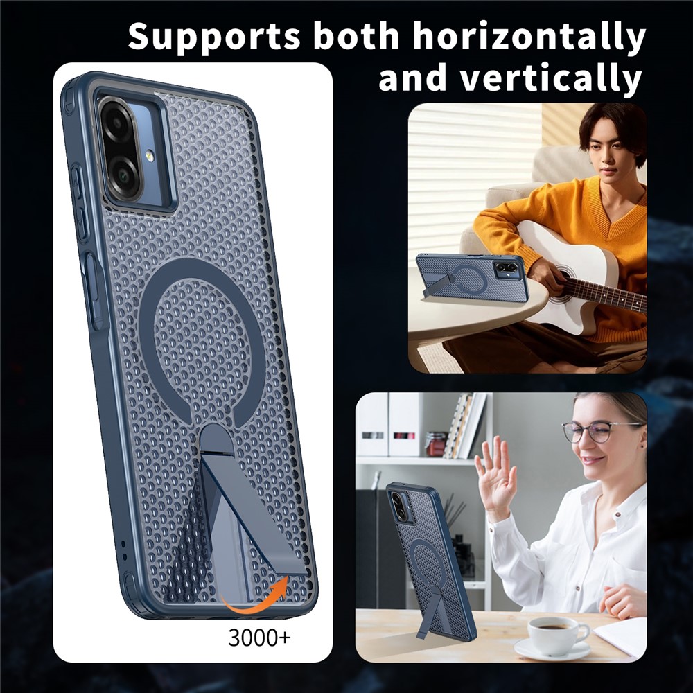 Samsung Galaxy A07 - Magnetic Kickstand Grid Blue — estuche (foto 6 de 6)