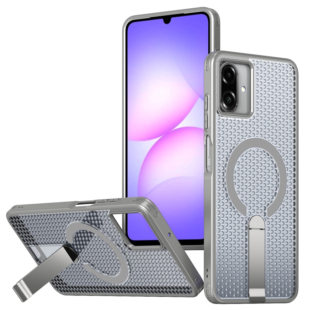 Samsung Galaxy A07 - Magnetic Kickstand Grid Titanium Grey — estuche
