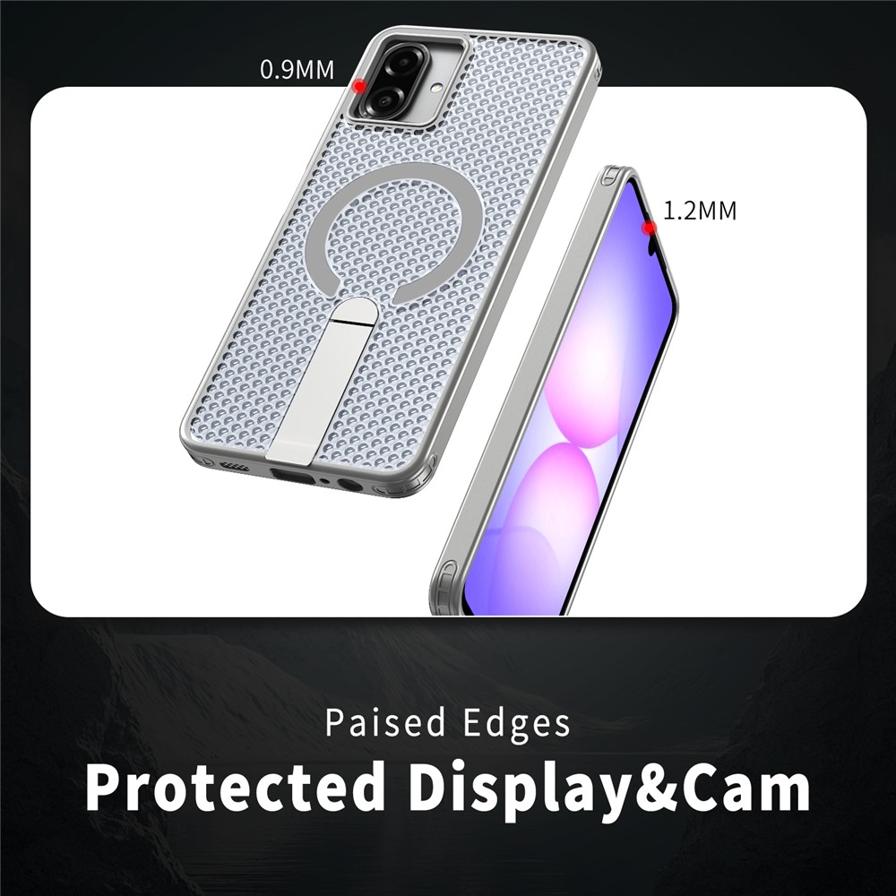 Samsung Galaxy A07 - Magnetic Kickstand Grid Titanium Grey — estuche (foto 4 de 6)