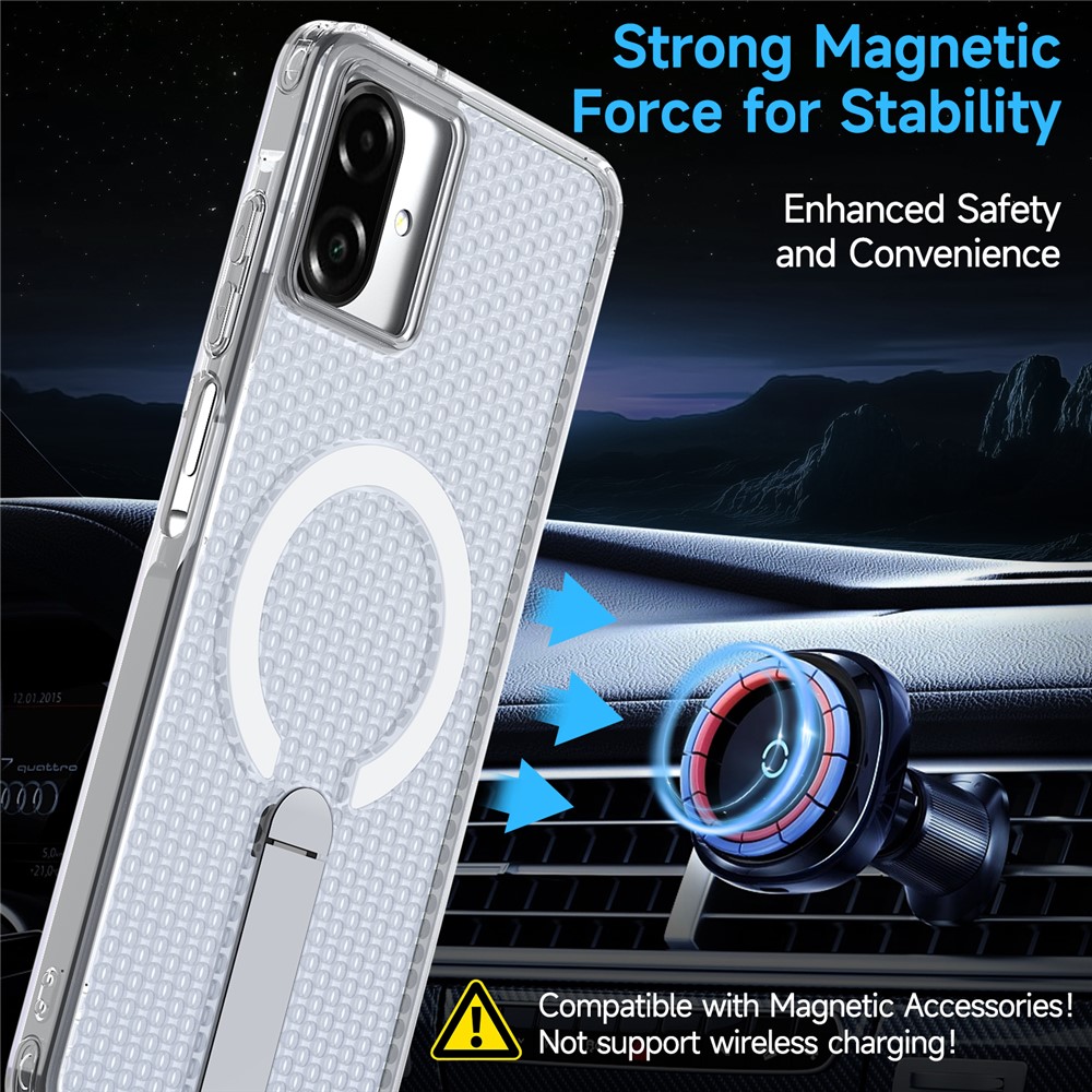 Samsung Galaxy A07 - Magnetic Kickstand Grid Transparent — estuche (foto 2 de 6)