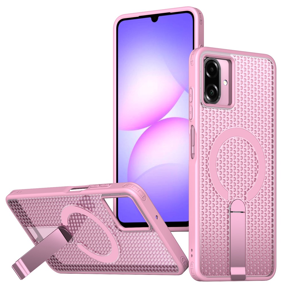 Samsung Galaxy A07 - Magnetic Kickstand Grid Pink — estuche