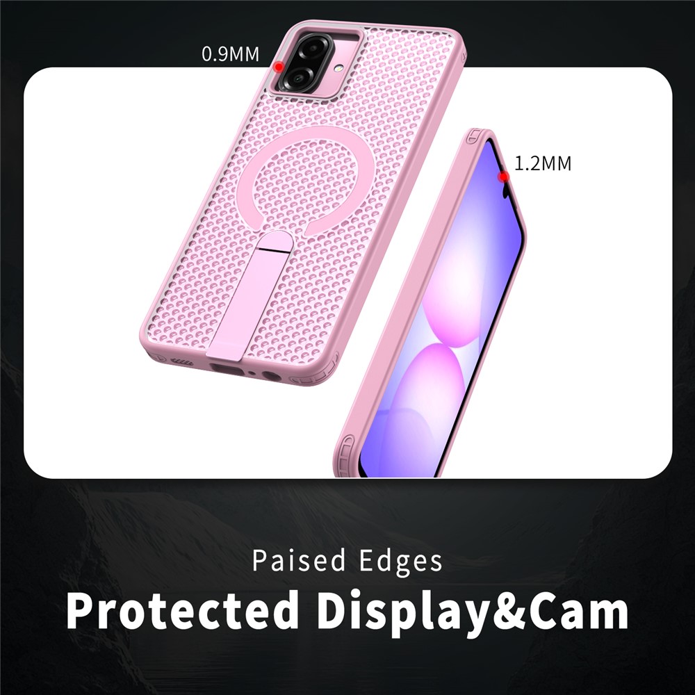 Samsung Galaxy A07 - Magnetic Kickstand Grid Pink — estuche (foto 4 de 6)