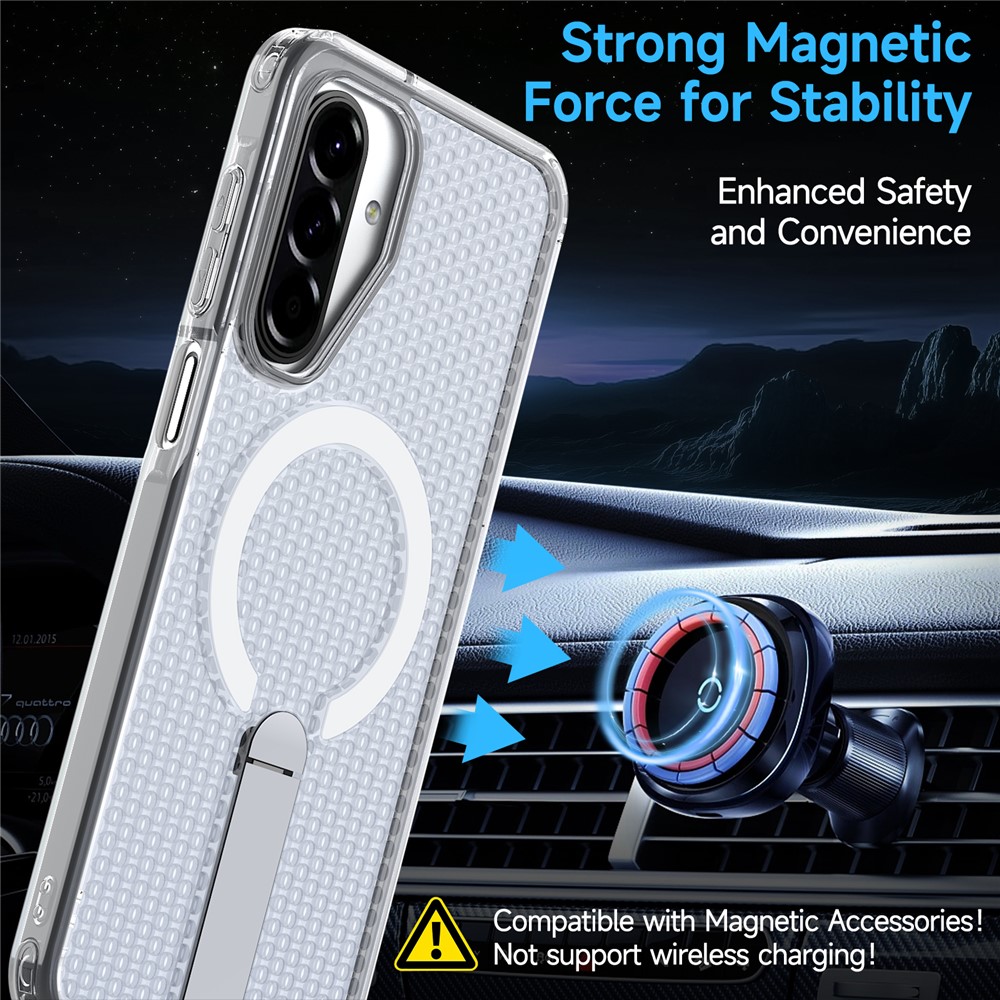 Samsung Galaxy A17 - Magnetic Kickstand Grid Transparent — estuche (foto 2 de 6)