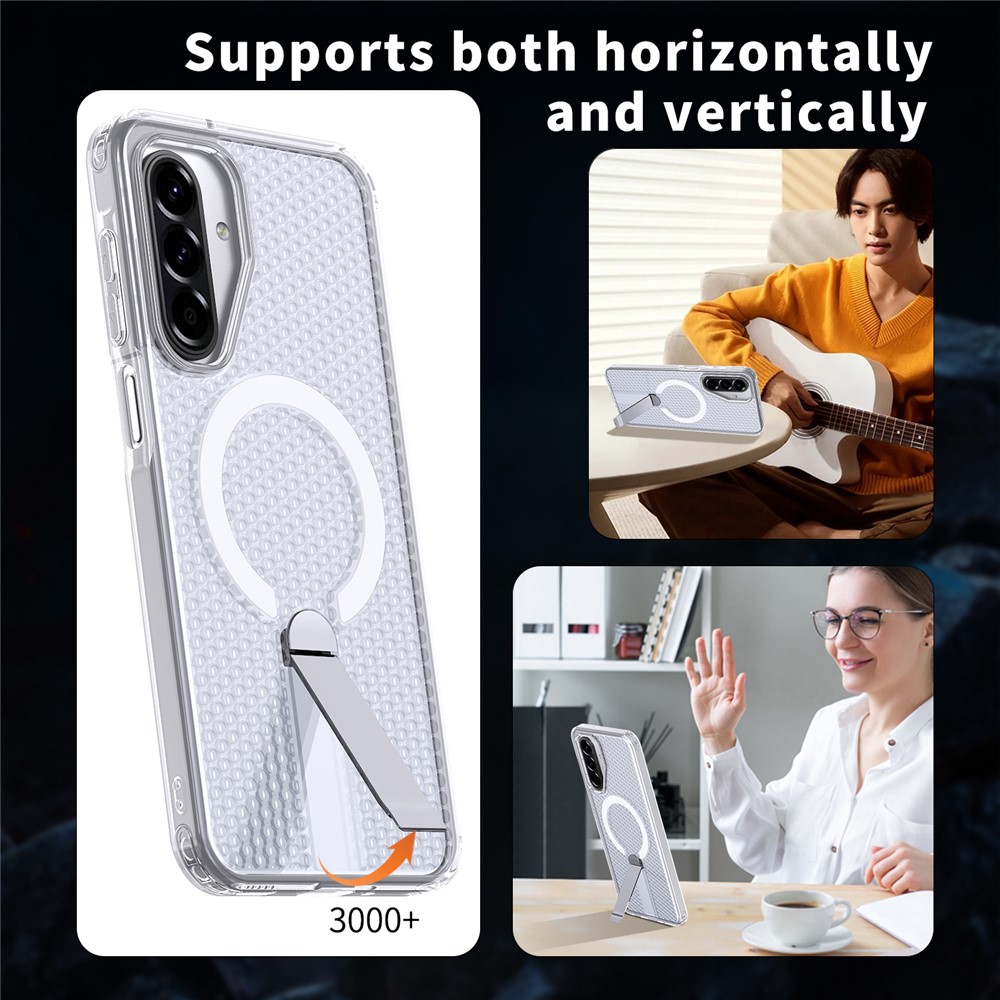 Samsung Galaxy A17 - Magnetic Kickstand Grid Transparent — estuche (foto 6 de 6)