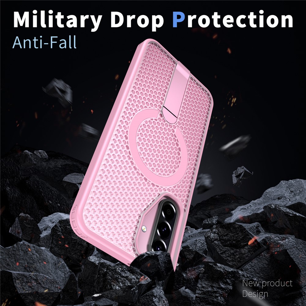 Samsung Galaxy A17 - Magnetic Kickstand Grid Pink — estuche (foto 3 de 6)